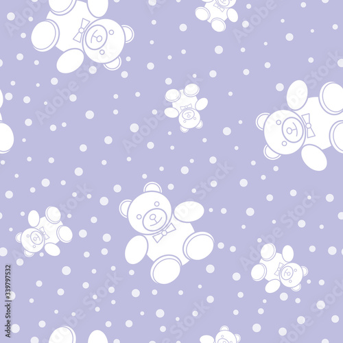 Wrapping paper - Seamless pattern of teddy bear animal toys for vector graphic design © Pavel-reDesign