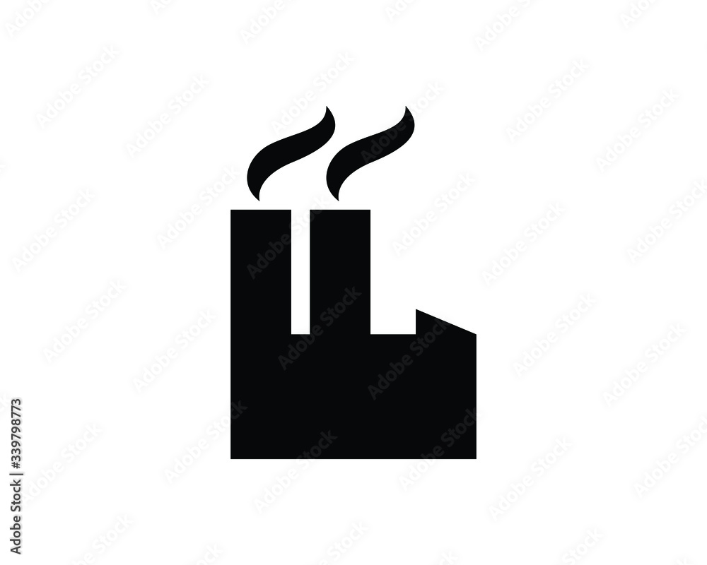 Factory icon. power station concept symbol or logo element Factory icon. power station concept symbol or logo element