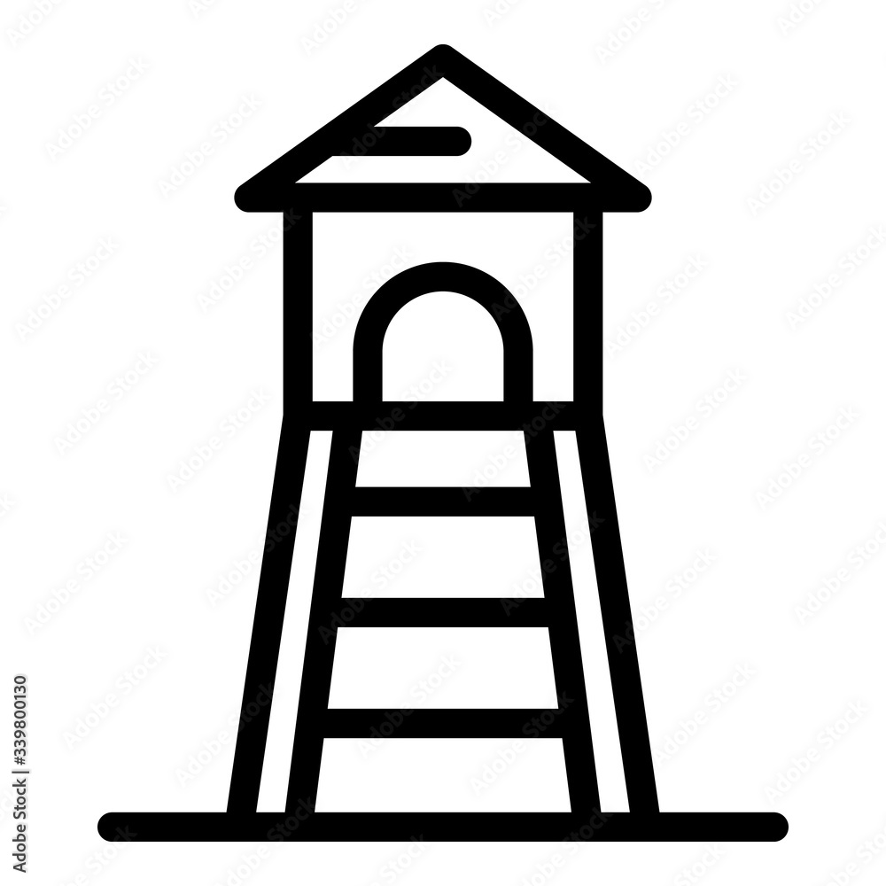 Safari tower icon. Outline safari tower vector icon for web design isolated on white background Safari tower icon. Outline safari tower vector icon for web design isolated on white background
