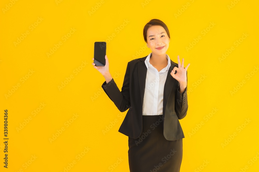 Portrait beautiful young asian woman with phone and coffee cup Portrait beautiful young asian woman with phone and coffee cup