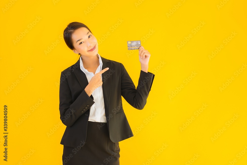 Portrait beautiful young business asian woman with credit card Portrait beautiful young business asian woman with credit card