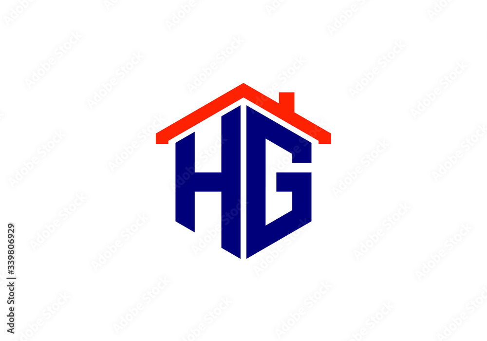 Initial Monogram Letter HG Logo Design Vector Template. HG Letter Logo Design