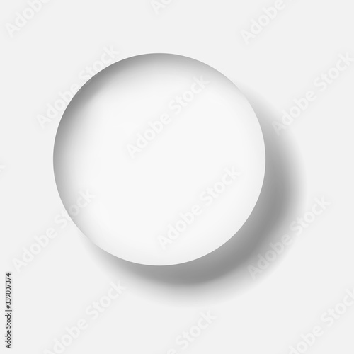 transparent magnifier with shadows over white background. EPS10 vector.
