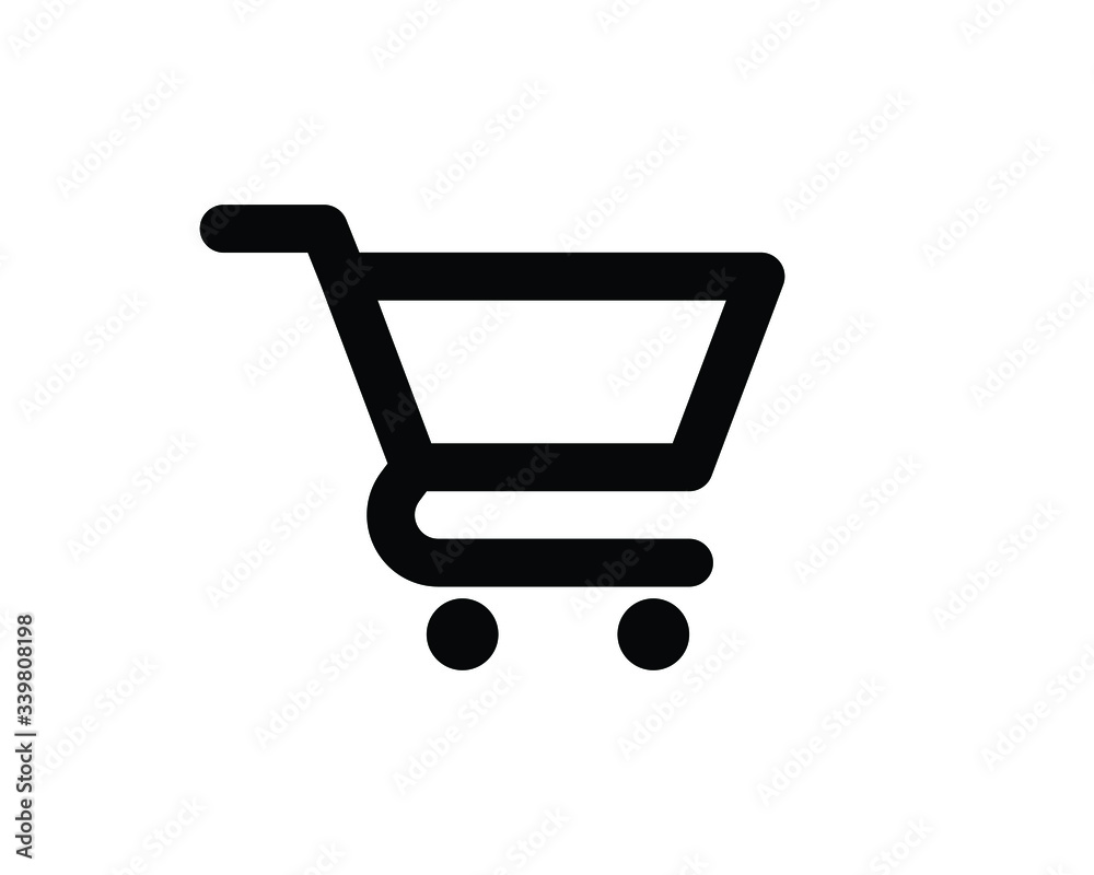 Simple shopping cart icon vector image. Simple shopping cart icon vector image.