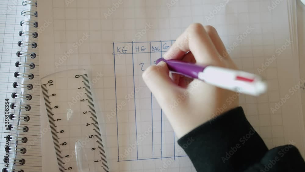 child making her homework during confinement