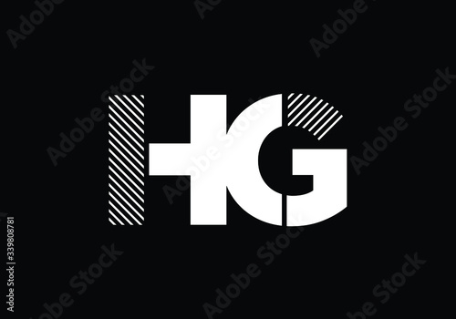 Initial Monogram Letter HG Logo Design Vector Template. HG Letter Logo Design