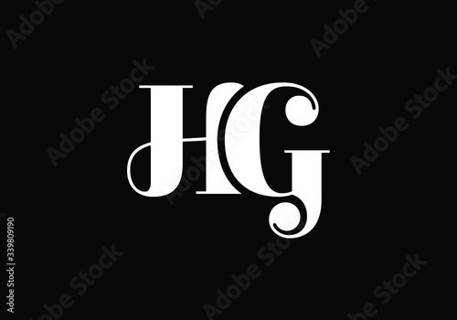 Initial Monogram Letter HG Logo Design Vector Template. HG Letter Logo Design