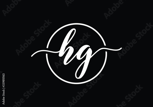 Initial Monogram Letter HG Logo Design Vector Template. HG Letter Logo Design