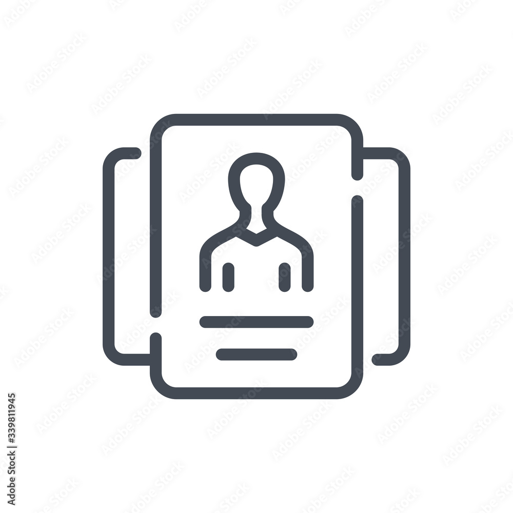 Personal Information line icon. Personal Data vector outline sign. Personal Information line icon. Personal Data vector outline sign.