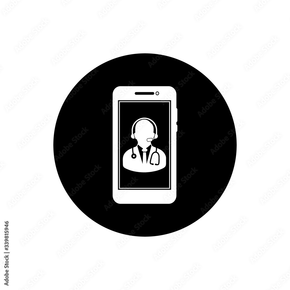 Tele Medicine Service Rounded Icon. Editable Vector EPS Symbol Illustration. Tele Medicine Service Rounded Icon. Editable Vector EPS Symbol Illustration.