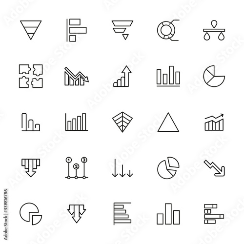 Icon set of chart.