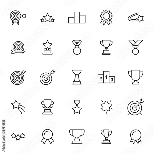Big set of competitions line icons.