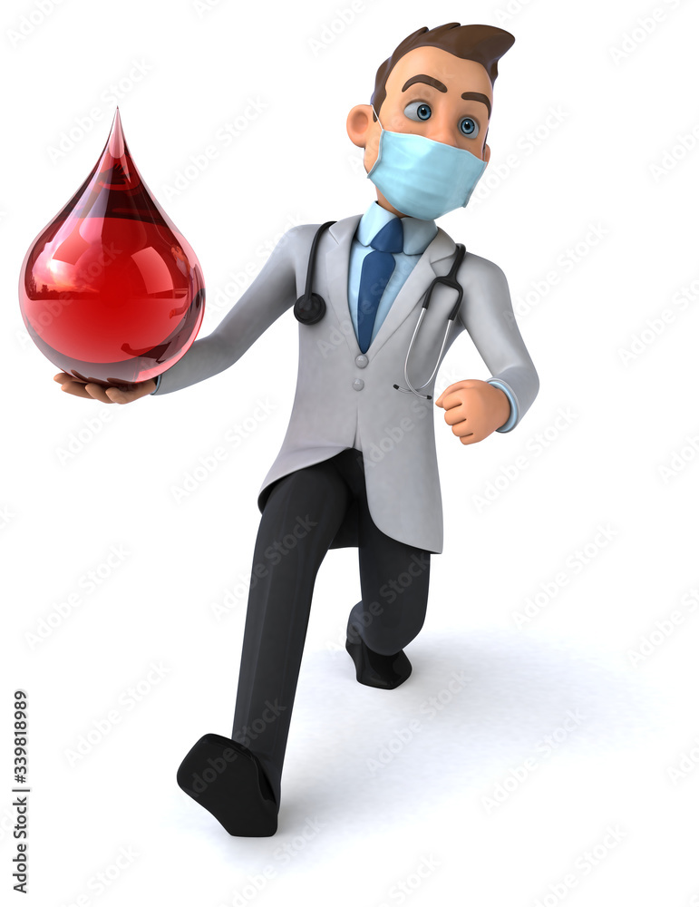 3D illustration of a cartoon character with a mask 3D illustration of a cartoon character with a mask