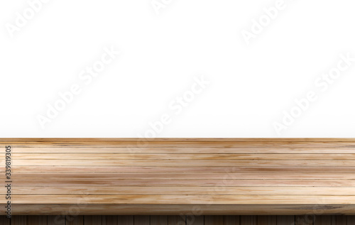 Wood plank table or wood floor on top background. Brown wood table.