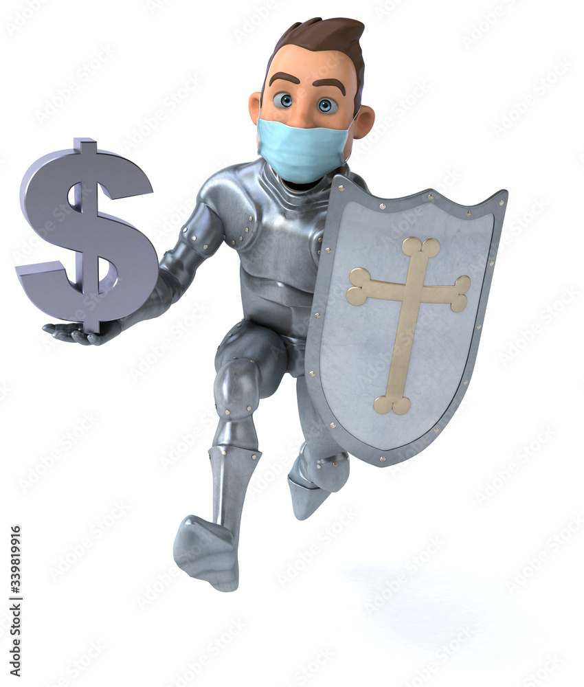 3D illustration of a cartoon character with a mask 3D illustration of a cartoon character with a mask