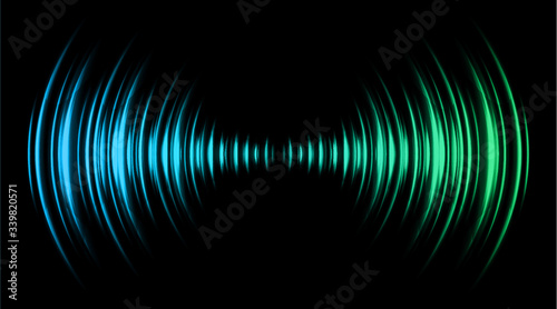 Sound waves oscillating dark light