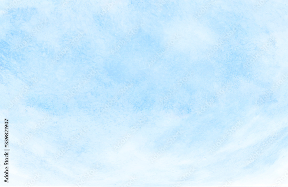 Watercolor illustration art abstract light blue color texture background, clouds and sky pattern. Watercolor stain hand paint cloudy pattern on watercolor paper