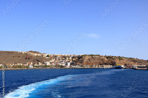 January 31 2020 - Harbor in San Sebastian, La Gomera, Canary Islands, Spain: Harbour of the Town San Sebastian de la Gomera