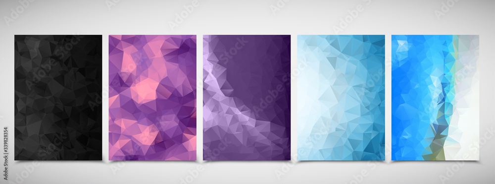 Modern Business Polygonal Banner Background Set