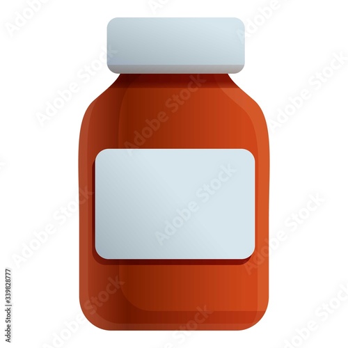 Syrup bottle icon. Cartoon of syrup bottle vector icon for web design isolated on white background