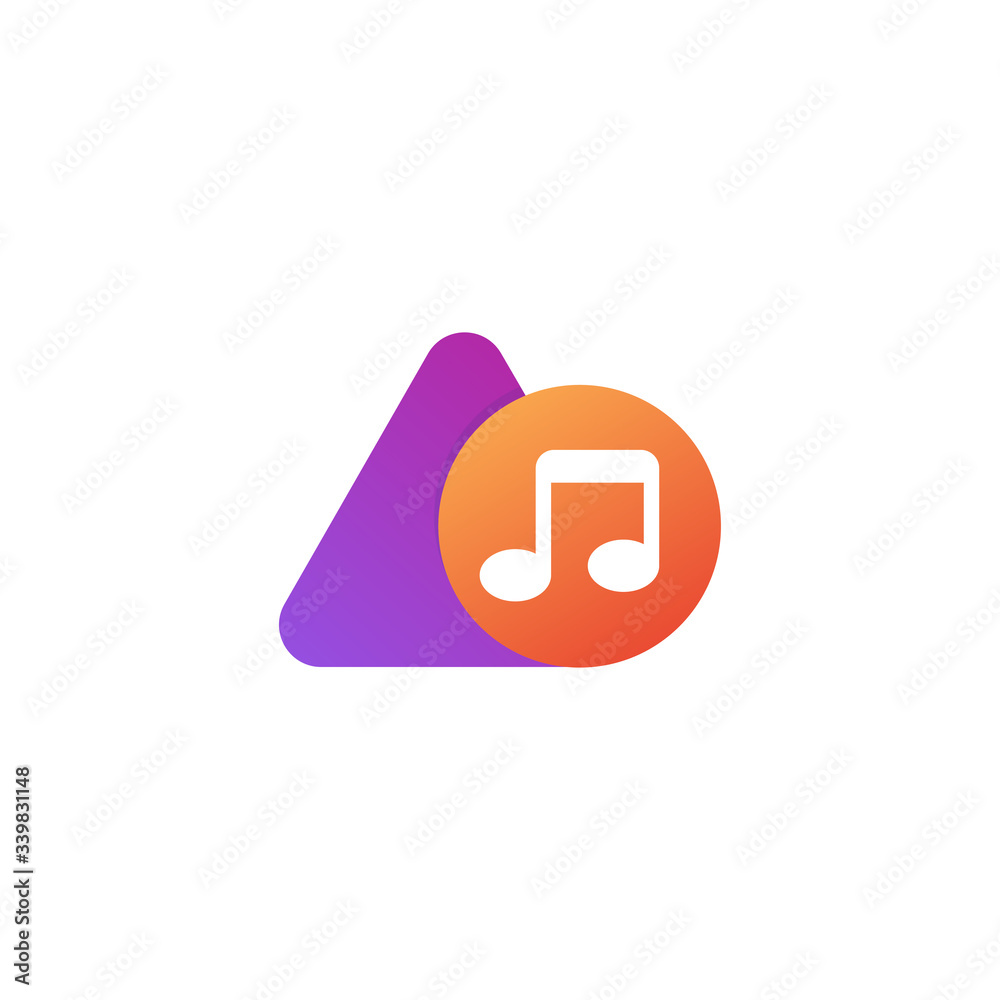 Music logo template design vector, icon illustration