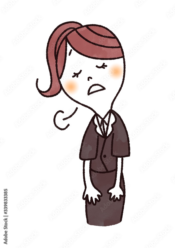 ため息をつく女性 ため息をつく女性