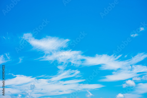 blue sky and white clouds.