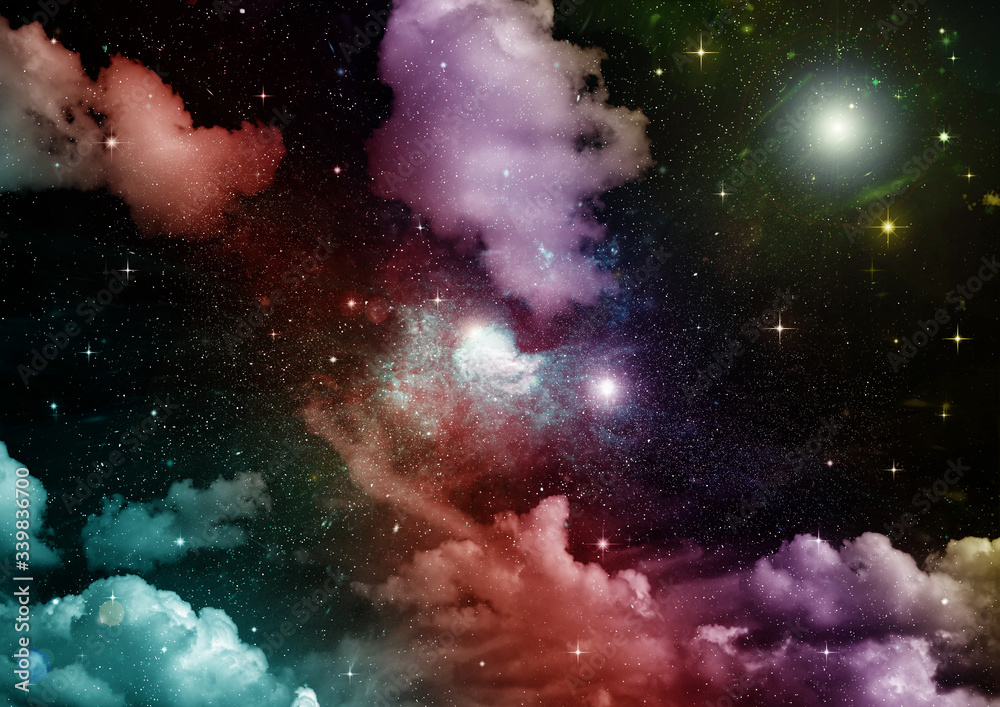 Obraz premium galaxy in a free space. 3D rendering