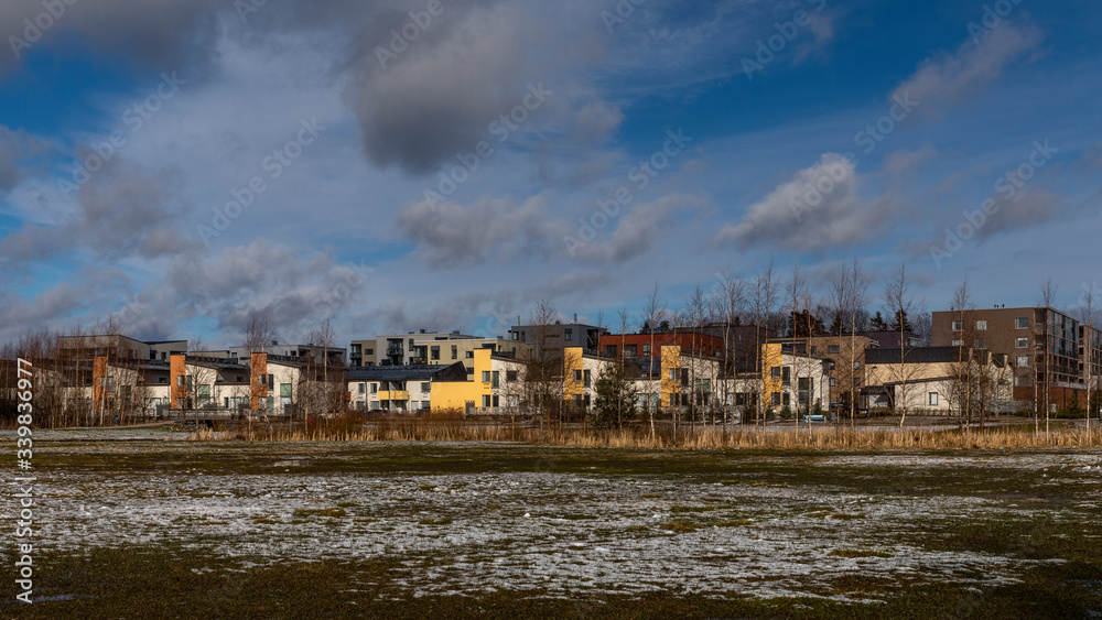 Finnish suburb living in Espoo with no visible people