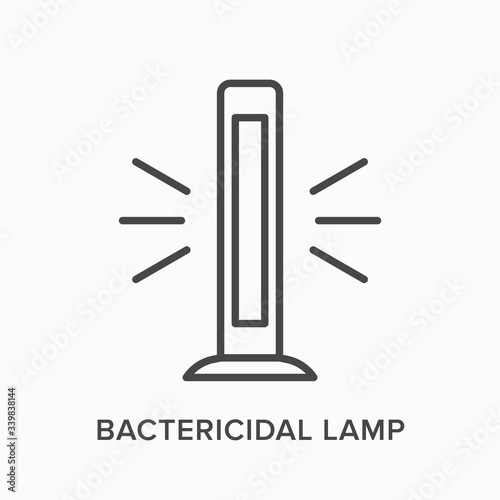 Bactericidal lamp line icon. Vector outline illustration of antibacterial equipment. Ultra violet light pictorgam