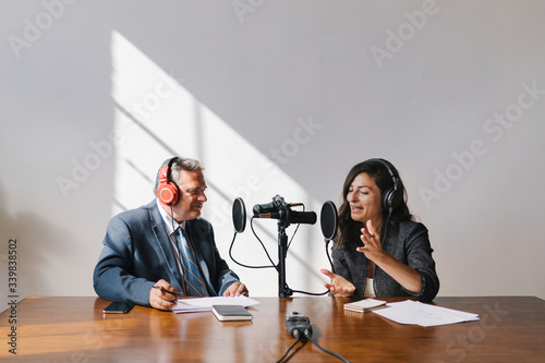 Business podcast recording photo