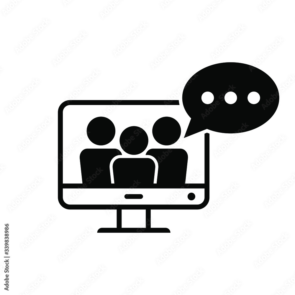 Online Training vector icon. webinar illustration sign. conference symbol.