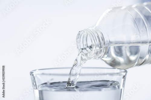 A glass of water macro shot