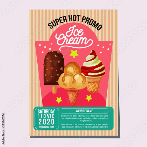 ice cream festival promotion poster template