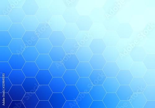 Hexagonal blue abstract plain background. Geometric business decorative template.
