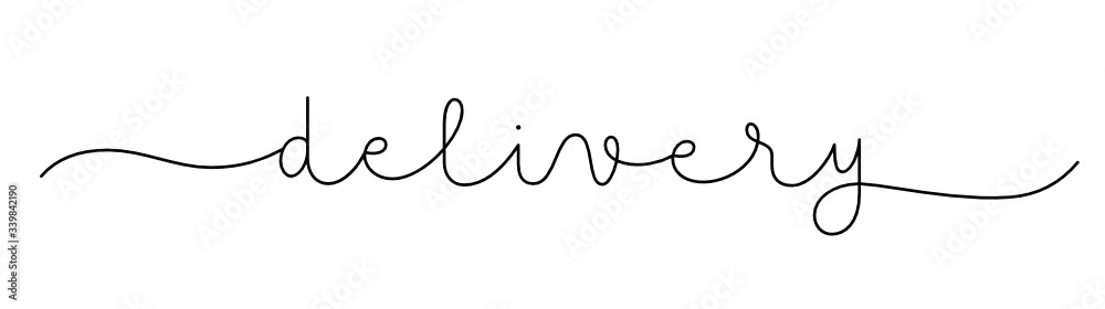 DELIVERY vector monoline calligraphy banner with swashes DELIVERY vector monoline calligraphy banner with swashes