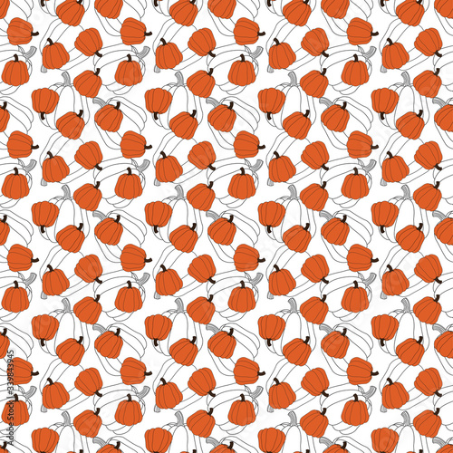 seamless pattern of flat pumpkin. pumpkin shape for thanks giving.