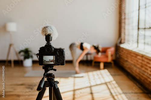 Recording a yoga session