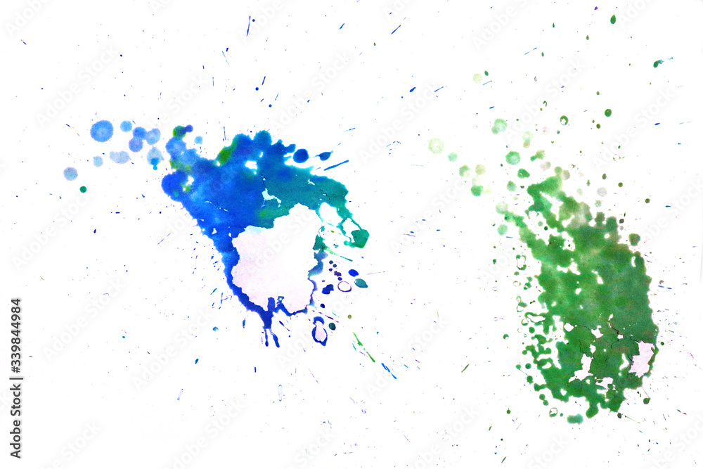watercolor splashes isolated