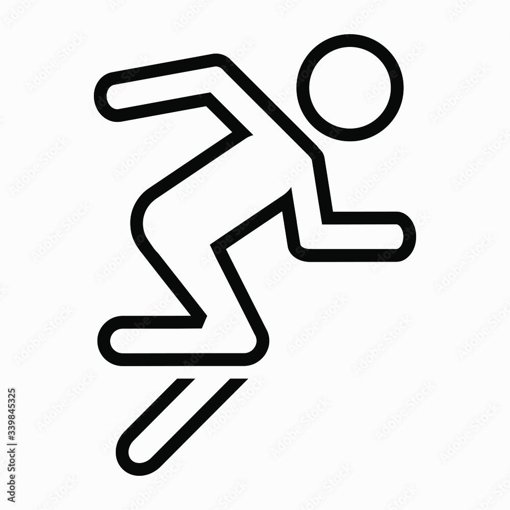 Fast Running Man Commercial line vector icon for websites and mobile minimalistic flat design. Fast Running Man Commercial line vector icon for websites and mobile minimalistic flat design.