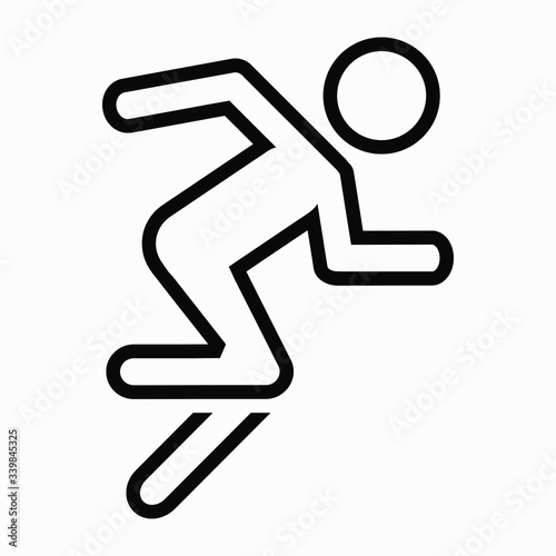 Fast Running Man Commercial line vector icon for websites and mobile minimalistic flat design.