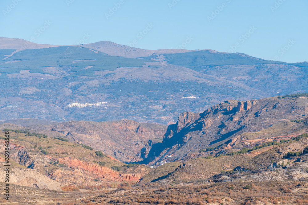 mountainous landscape near the Beninar reservoir in Spain

