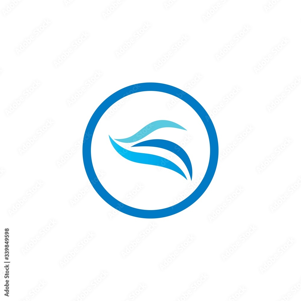 Water Wave symbol and icon Logo Template