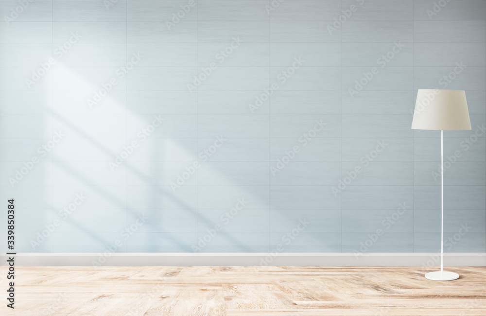 Fotografie Standing lamp in a blue room
