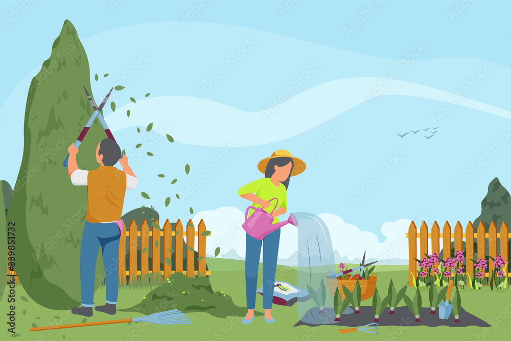 Fototapeta premium Outdoor Spring Gardening Composition