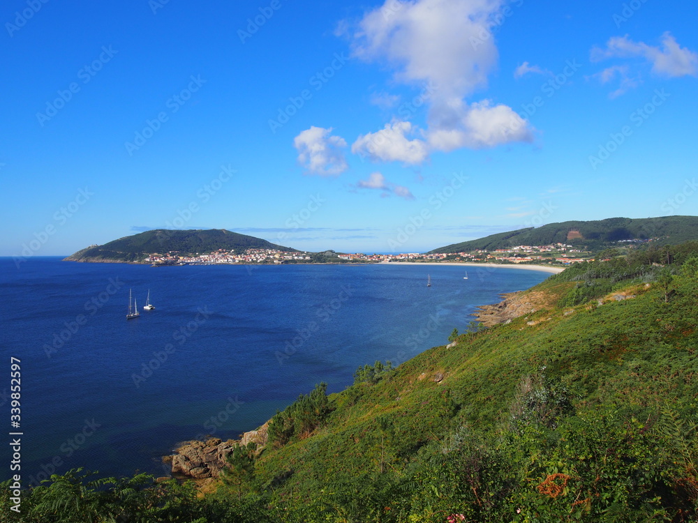 Beautiful natural landscape and the sea, Camino de Santiago, Way of St. James, Journey from Fisterra to Cee, Fisterra-Muxia way, Spain Beautiful natural landscape and the sea, Camino de Santiago, Way of St. James, Journey from Fisterra to Cee, Fisterra-Muxia way, Spain
