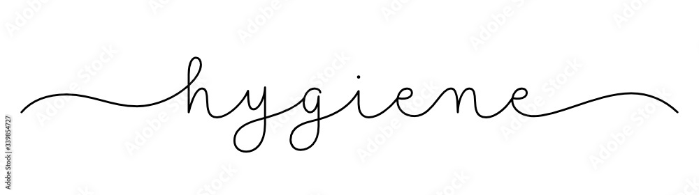 HYGIENE black vector monoline calligraphy banner with swashes HYGIENE black vector monoline calligraphy banner with swashes