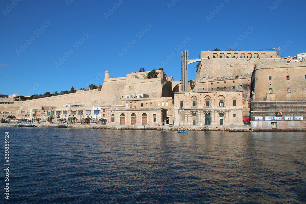 city of valletta and the mediterranean sea in malta