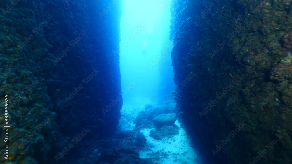 cave scenery underwater with sun beams and rays for scuba divers to explore cave scenery underwater with sun beams and rays for scuba divers to explore