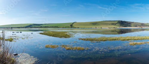 View of Cuckmere river, South Downs National Park, near Seaford and Eastbourne, Sussex